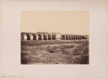 The actual image of a train on the first Thane bridge, taken between 1855 and 1862. (Courtesy: Tanna Railway Viaduct-Creator William Johnson-1855-1862 Source-SMU Libraries.) 